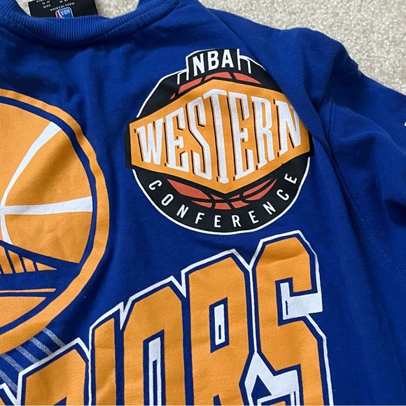 Golden State Warriors Shirt Mens Medium Blue Gold NBA Basketball Long Sleeve - Picture 7 of 14